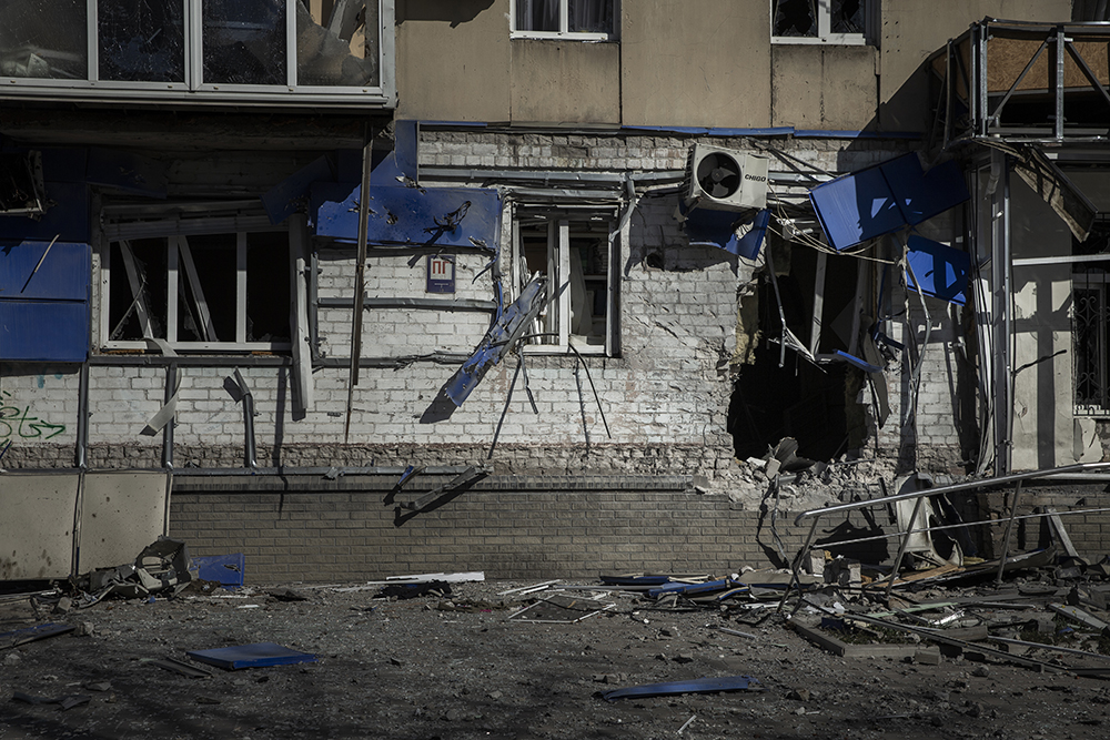 Aftermath of Russian strike in Severodonetsk