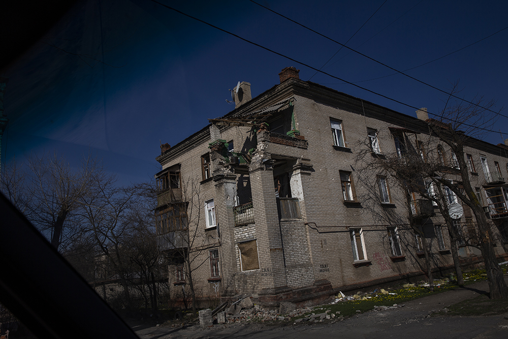 Destroyed building in Severodonetsk