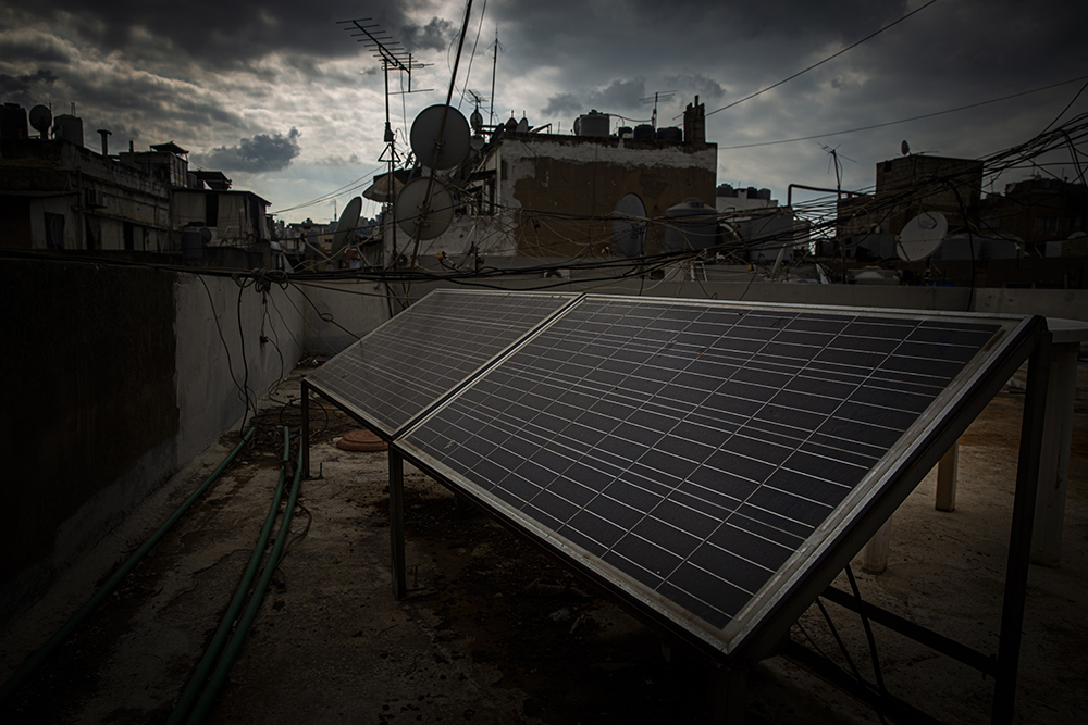 Solar panels in Beirut, Lebanon