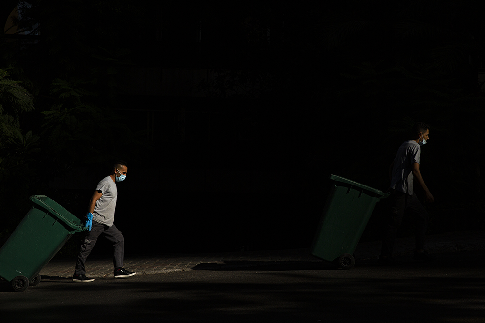 Trash collectors in Beirut, Lebanon